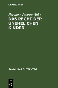 Das Recht der unehelichen Kinder_cover