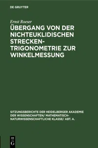 Übergang von der nichteuklidischen Streckentrigonometrie zur Winkelmessung_cover