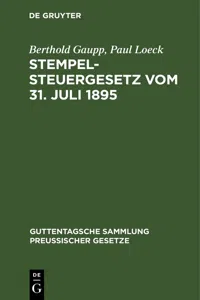 Stempelsteuergesetz vom 31. Juli 1895_cover