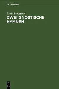 Zwei gnostische Hymnen_cover