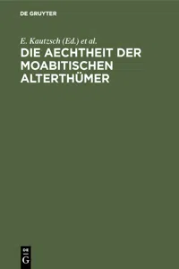 Die Aechtheit der Moabitischen Alterthümer_cover