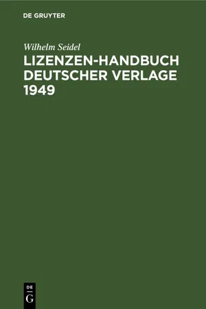 Lizenzen-Handbuch deutscher Verlage 1949