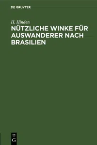 Nützliche Winke für Auswanderer nach Brasilien_cover