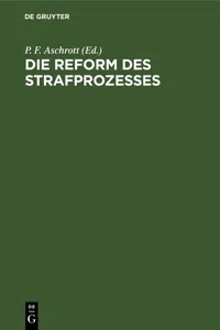 Die Reform des Strafprozesses_cover