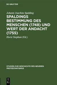 Spaldings Bestimmung des Menschen und Wert der Andacht_cover