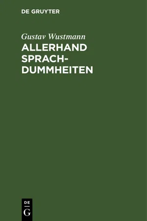 Allerhand Sprachdummheiten