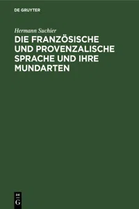 Die französische und provenzalische Sprache und ihre Mundarten_cover