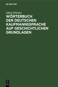 Wörterbuch der deutschen Kaufmannssprache auf geschichtlichen Grundlagen_cover