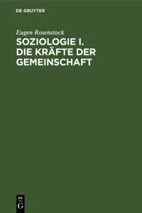 Soziologie I. Die Kräfte der Gemeinschaft_cover