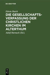 Die Gesellschaftsverfassung der christlichen Kirchen im Alterthum_cover