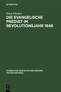 Die evangelische Predigt im Revolutionsjahr 1848_cover