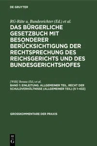 Einleitung. Allgemeiner Teil. Recht der Schuldverhältnisse [§ 1–432]_cover