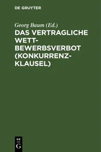 Das vertragliche Wettbewerbsverbot_cover