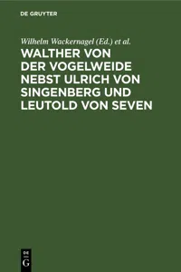 Walther von der Vogelweide nebst Ulrich von Singenberg und Leutold von Seven_cover