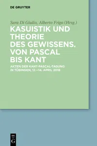 Kasuistik und Theorie des Gewissens. Von Pascal bis Kant_cover