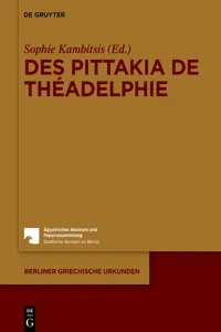 Des pittakia de Théadelphie_cover