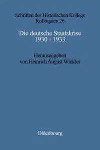 Die deutsche Staatskrise 1930 - 1933_cover