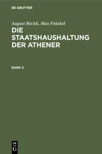 August Böckh; Max Fränkel: Die Staatshaushaltung der Athener. Band 2_cover