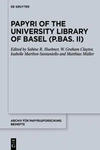 Papyri of the University Library of Basel_cover