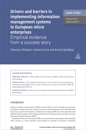 Case Study: Drivers and Barriers in Implementing Information Management Systems in European Micro Enterprises