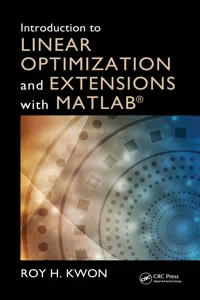 Introduction to Linear Optimization and Extensions with MATLAB_cover