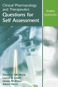 Clinical Pharmacology and Therapeutics: Questions for Self Assessment, Third edition_cover