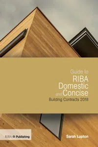 Guide to RIBA Domestic and Concise Building Contracts 2018_cover