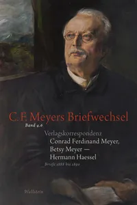 Conrad Ferdinand Meyer, Betsy Meyer - Hermann Haessel. Verlagskorrespondenz_cover
