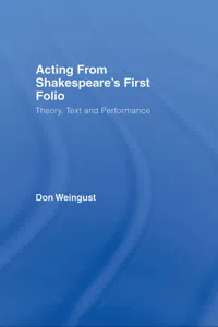 Acting from Shakespeare's First Folio_cover