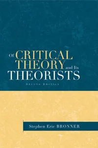 Of Critical Theory and Its Theorists_cover