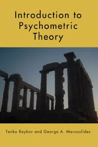 Introduction to Psychometric Theory_cover