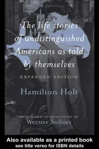 The Life Stories of Undistinguished Americans as Told by Themselves_cover