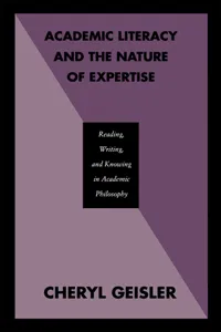 Academic Literacy and the Nature of Expertise_cover