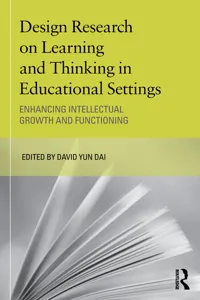 Design Research on Learning and Thinking in Educational Settings_cover