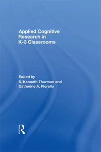 Applied Cognitive Research in K-3 Classrooms_cover