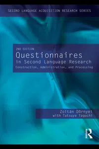 Questionnaires in Second Language Research_cover