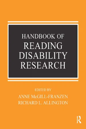 Handbook of Reading Disability Research