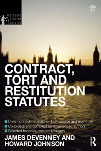 Contract, Tort and Restitution Statutes 2012-2013_cover