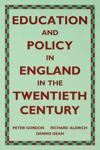 Education and Policy in England in the Twentieth Century_cover