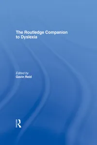 The Routledge Companion to Dyslexia_cover