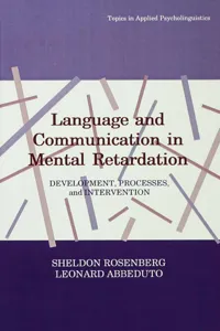 Language and Communication in Mental Retardation_cover