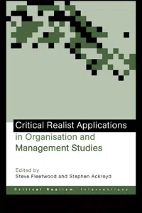 Critical Realist Applications in Organisation and Management Studies_cover