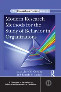 Modern Research Methods for the Study of Behavior in Organizations_cover