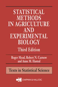 Statistical Methods in Agriculture and Experimental Biology_cover