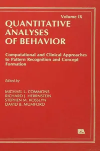 Computational and Clinical Approaches to Pattern Recognition and Concept Formation_cover