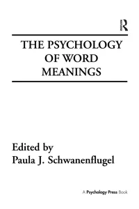 The Psychology of Word Meanings_cover