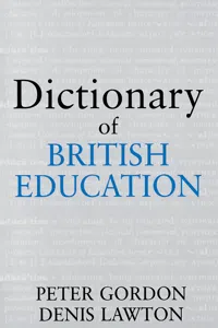 Dictionary of British Education_cover