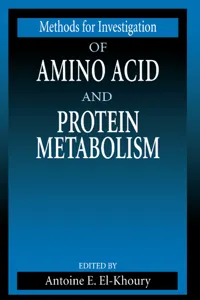 Methods for Investigation of Amino Acid and Protein Metabolism_cover