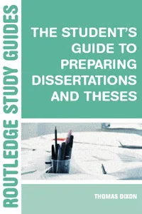 The Student's Guide to Preparing Dissertations and Theses_cover