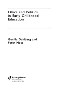 Ethics and Politics in Early Childhood Education_cover